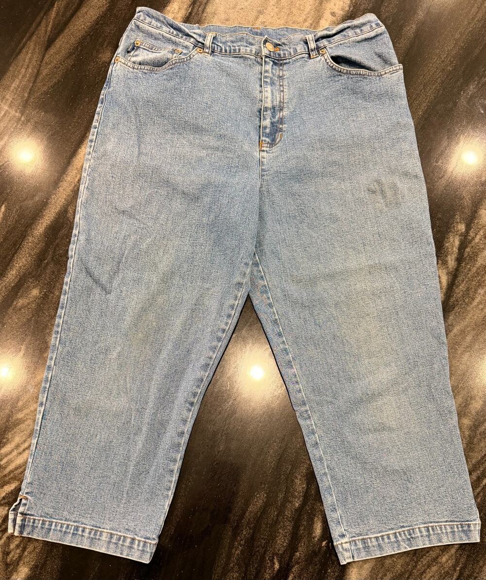 Lauren Jeans Co Ralph Lauren Capri Jeans Womens 16 Light Wash Stretch Denim Crop